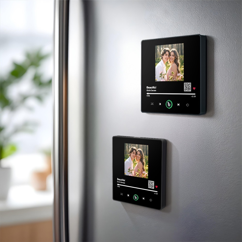 Custom Music Fridge Magnet New 4.0 Upgrade Custom Photo QR code Fridge Magnet Colorful Frame Album Fridge Magnet Music Wall Photo Sticker Gift for Couple - 