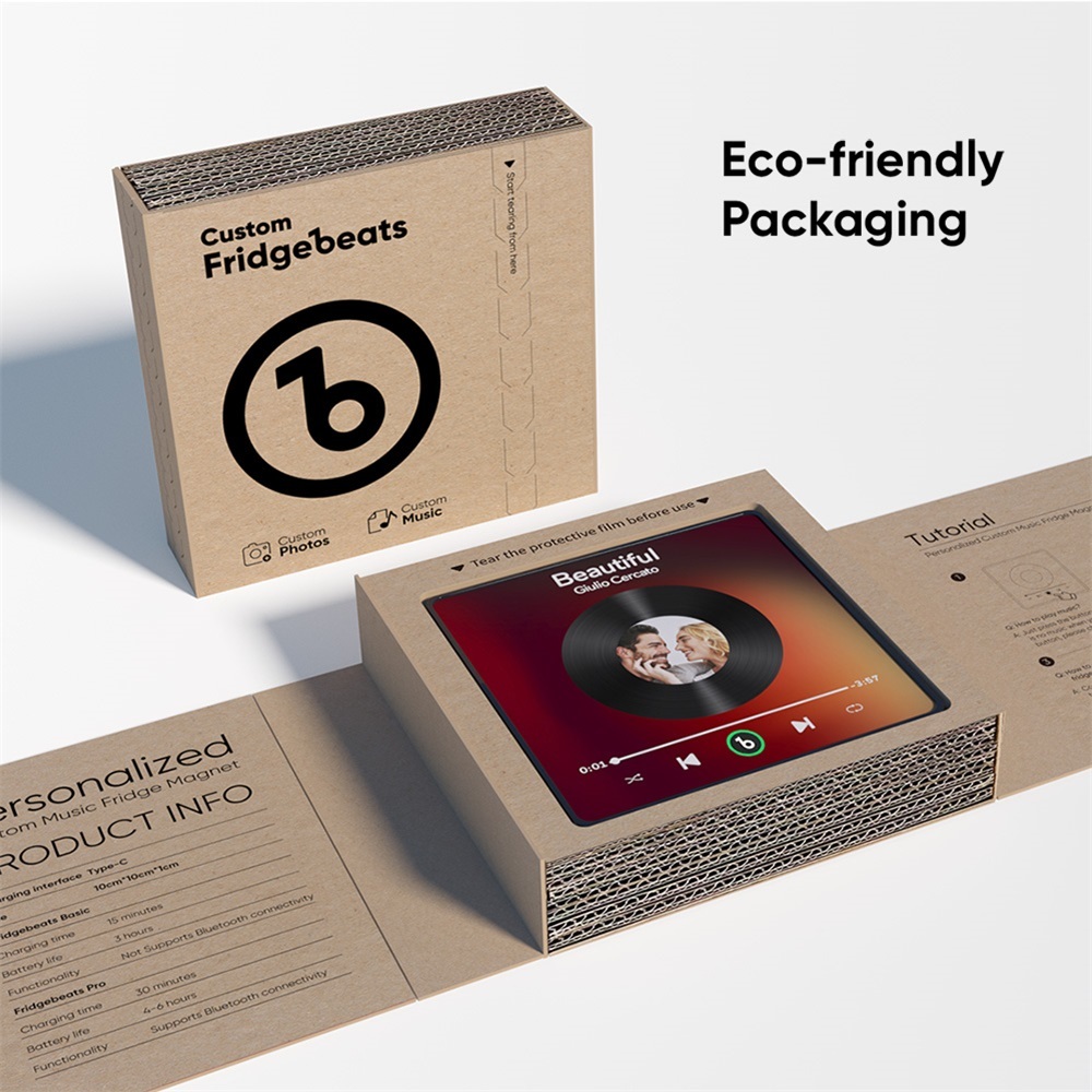 Custom Music Fridge Magnet New 4.0 Upgrade Custom Photo QR code Fridge Magnet Colorful Frame Album Fridge Magnet Music Wall Photo Sticker Gift for Couple - 