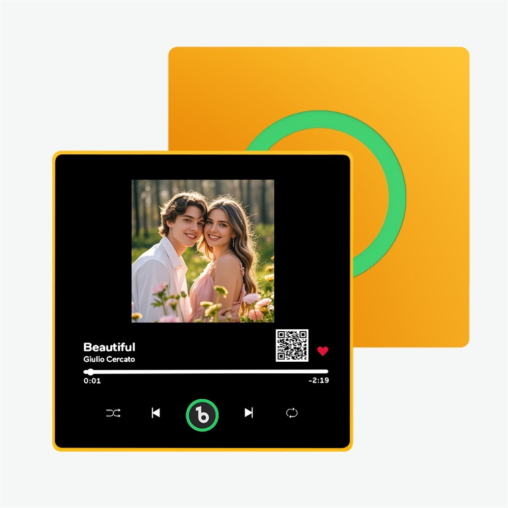 Custom Music Fridge Magnet New 4.0 Upgrade Custom Photo QR code Fridge Magnet Colorful Frame Album Fridge Magnet Music Wall Photo Sticker Gift for Couple - 