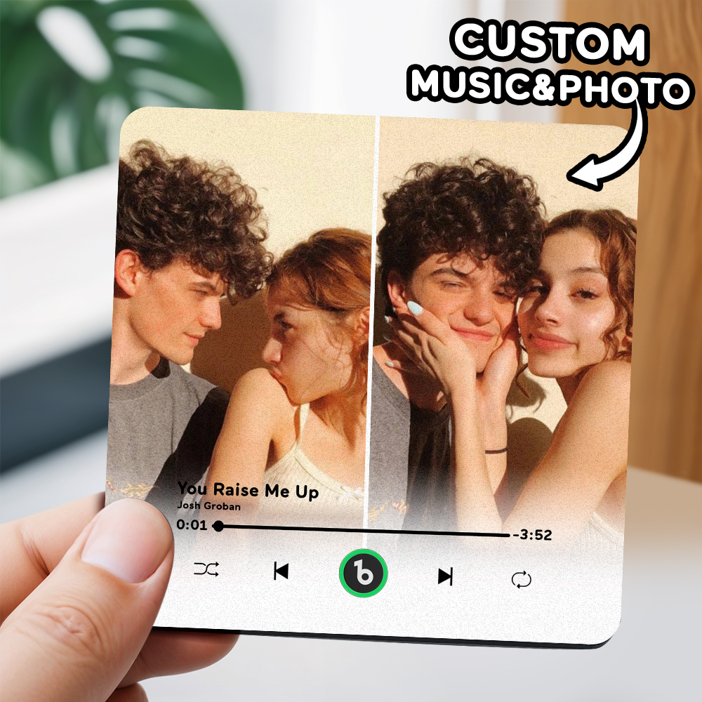 Custom Music Fridge Magnet Multiple Photo New 4.0 Upgrade Multicolor Can Play Songs and Adjust Volume Personalised 2 Photo Fridge Magnet - 