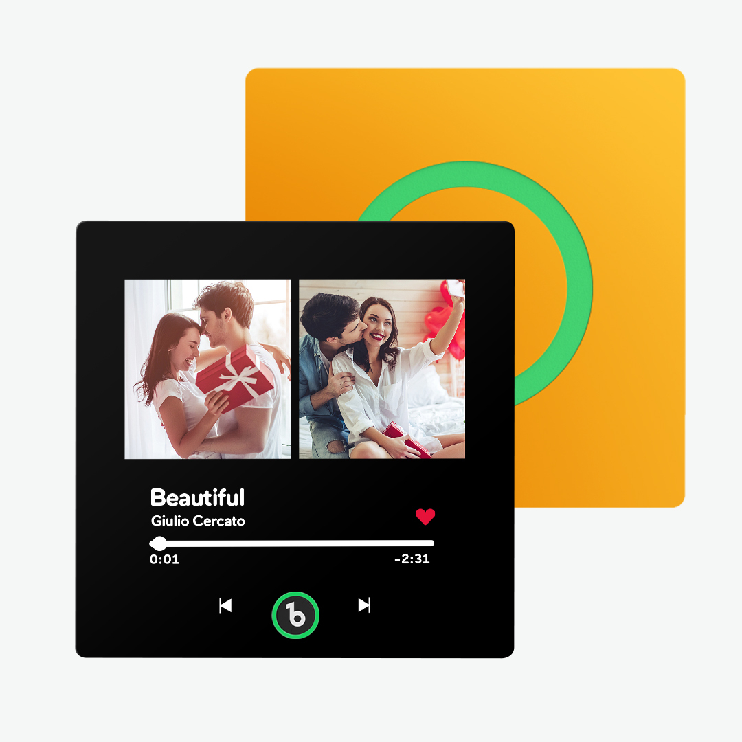 Custom Music Fridge Magnet Personalised 2 Photo New 4.0 Upgrade Multiple Photo Fridge Magnet Can Play Songs Upgraded Multicolor - 