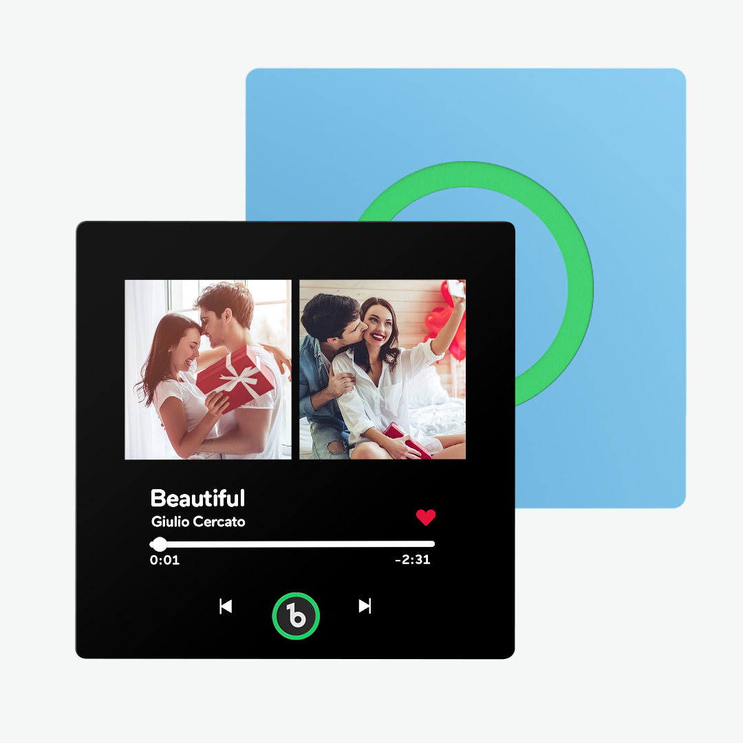 Custom Music Fridge Magnet Personalised 2 Photo New 4.0 Upgrade Multiple Photo Fridge Magnet Can Play Songs Upgraded Multicolor - 