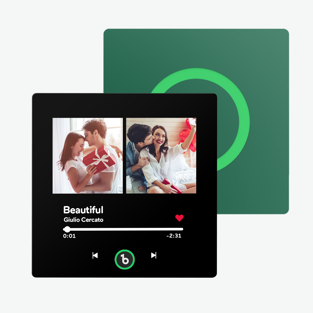 Custom Music Fridge Magnet Personalised 2 Photo New 4.0 Upgrade Multiple Photo Fridge Magnet Can Play Songs Upgraded Multicolor - 