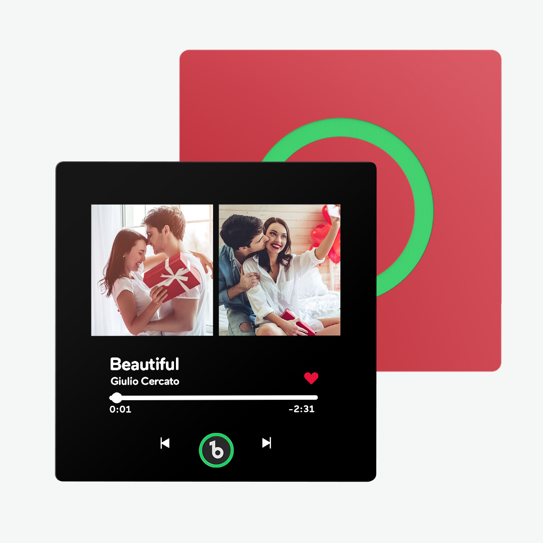 Custom Music Fridge Magnet Personalised 2 Photo New 4.0 Upgrade Multiple Photo Fridge Magnet Can Play Songs Upgraded Multicolor - 