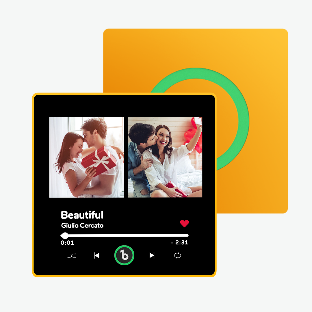 Custom Music Fridge Magnet Personalised 2 Photo New 4.0 Upgrade Multiple Photo Fridge Magnet Can Play Songs Upgraded Multicolor - 