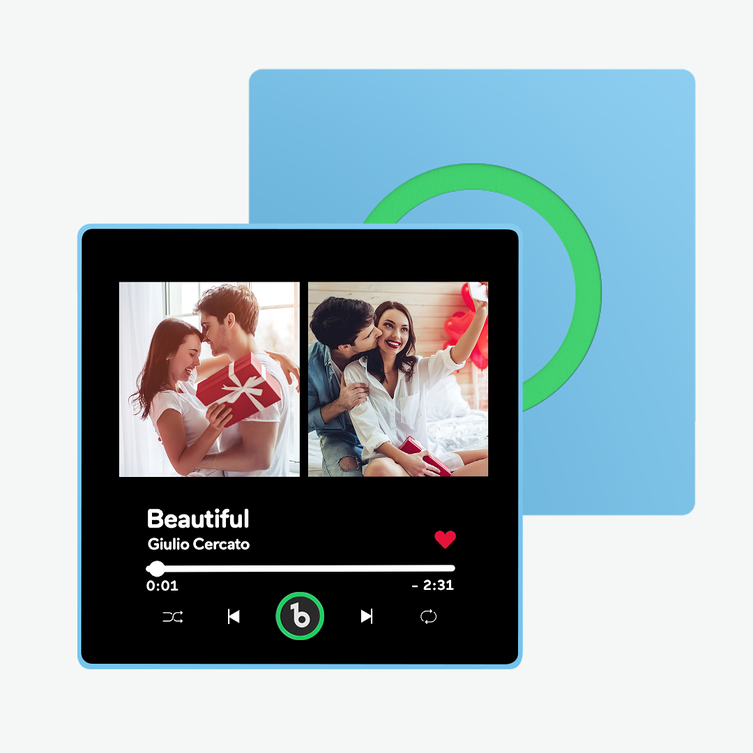 Custom Music Fridge Magnet Personalised 2 Photo New 4.0 Upgrade Multiple Photo Fridge Magnet Can Play Songs Upgraded Multicolor - 