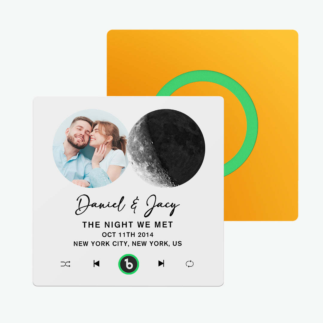 New 4.0 Upgrade Custom Music Fridge Magnet Moon Phase Style Fridge Magnet Gift for Lover - Get Photo Blanket