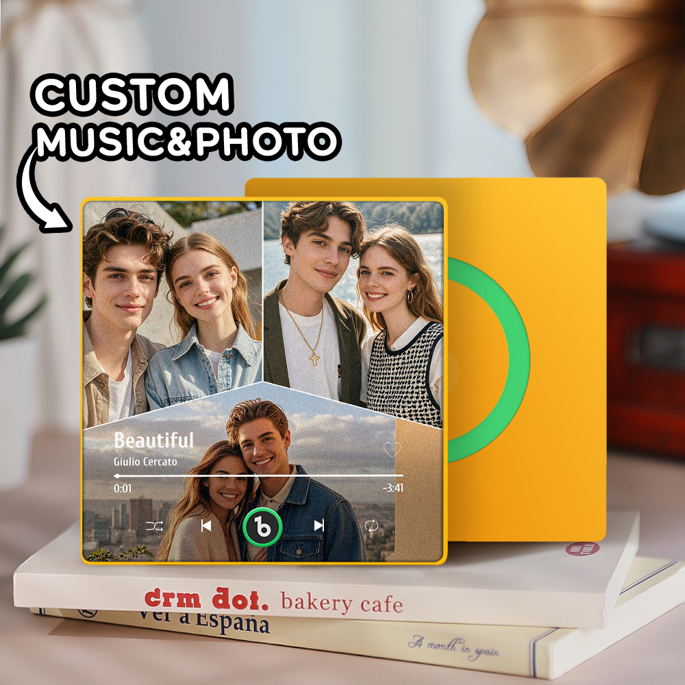 Custom Music Fridge Magnet 3 Photo New 4.0 Upgrade Colorful Frame Album Fridge Magnet Music Wall Photo Sticker Music Movement - 