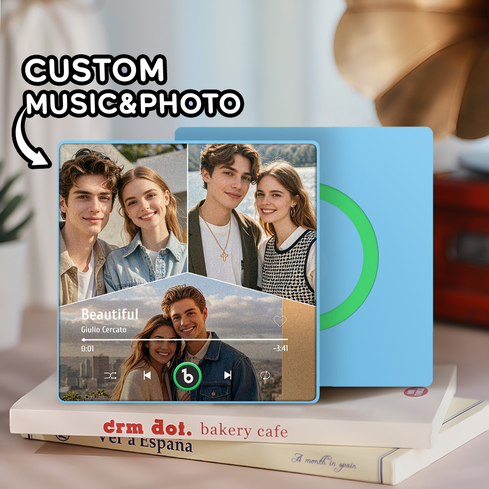 Custom Music Fridge Magnet 3 Photo New 4.0 Upgrade Colorful Frame Album Fridge Magnet Music Wall Photo Sticker Music Movement - 
