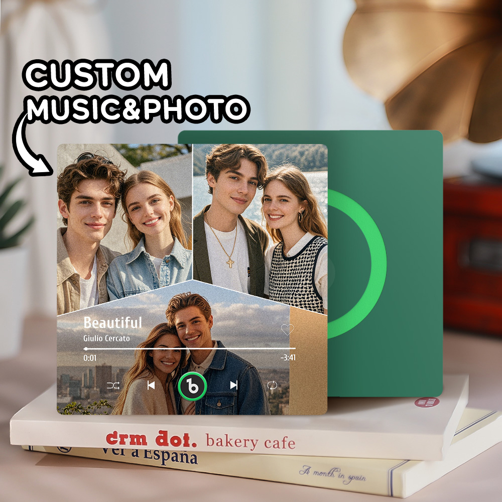 Custom Music Fridge Magnet 3 Photo New 4.0 Upgrade Colorful Frame Album Fridge Magnet Music Wall Photo Sticker Music Movement - 