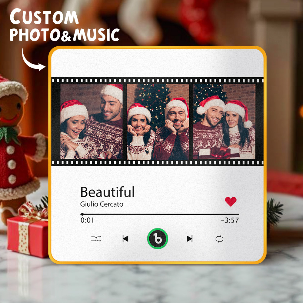 Customized Music Fridge Magnet Personalized Photo Fridge Magnet Can Play Songs and Adjust Volume - 