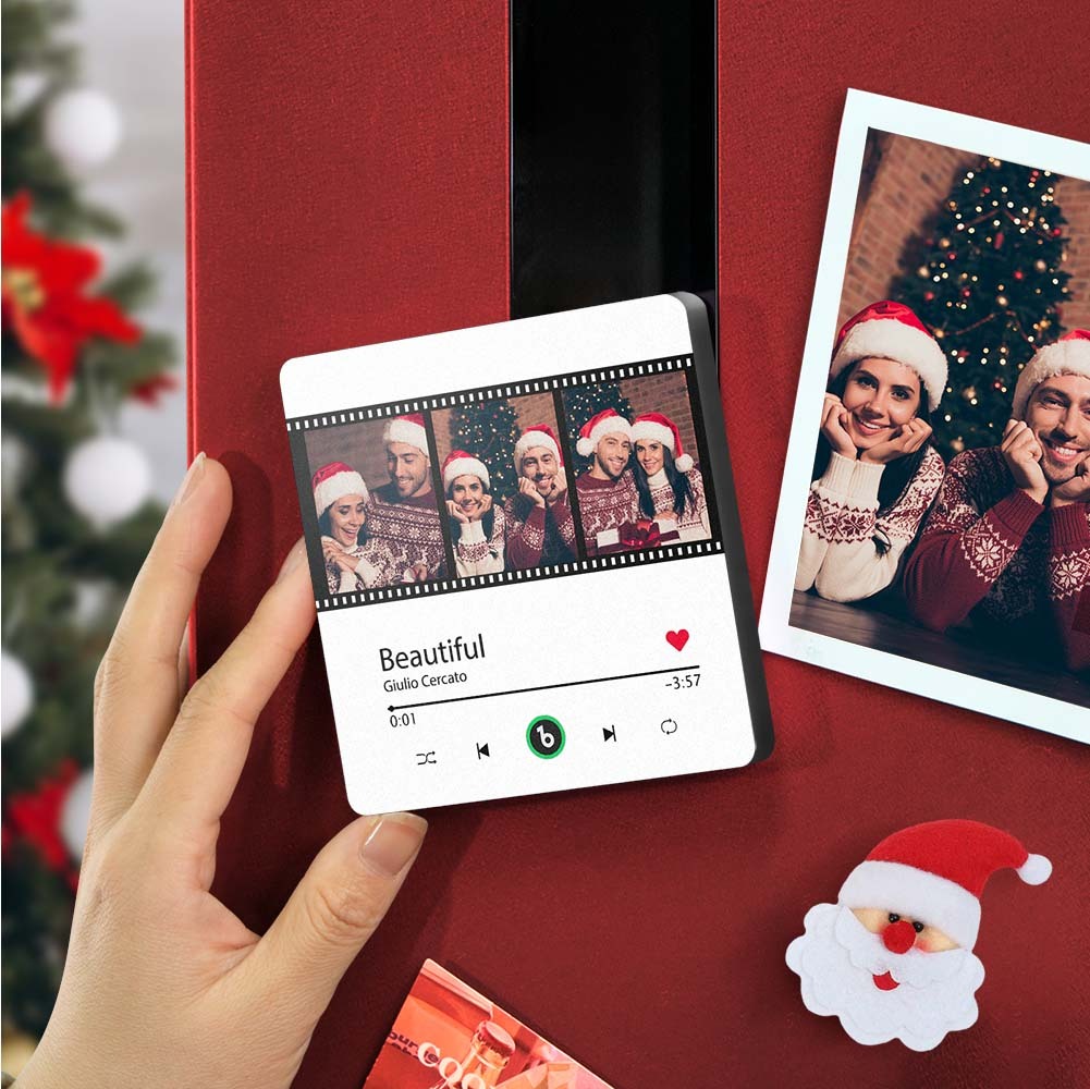 Customized Music Fridge Magnet Personalized Photo Fridge Magnet Can Play Songs and Adjust Volume - 