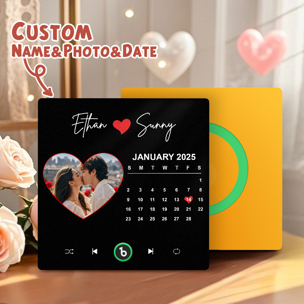 New 4.0 Upgrade Custom Music Fridge Magnet Colorful Frame Album Fridge Magnet Can Play Songs Gift for Couple Can Upload Your Music