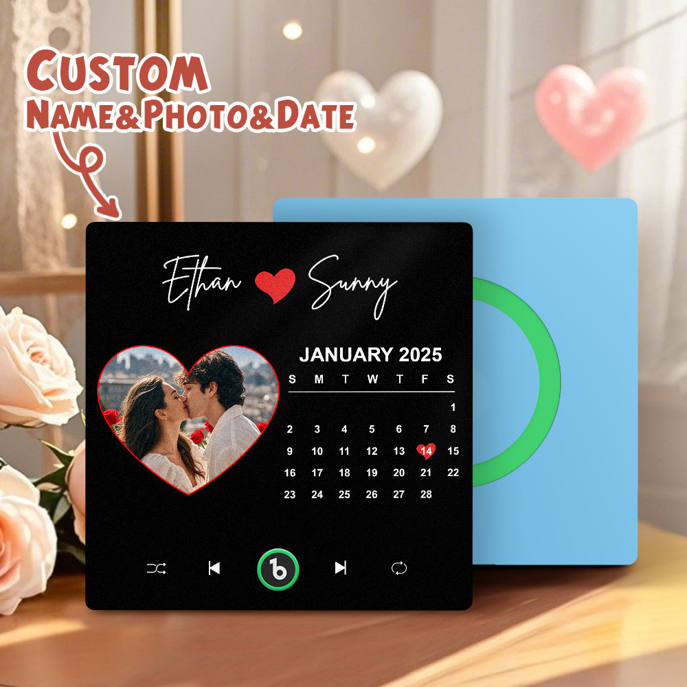 New 4.0 Upgrade Custom Music Fridge Magnet Colorful Frame Album Fridge Magnet Can Play Songs Gift for Couple Can Upload Your Music