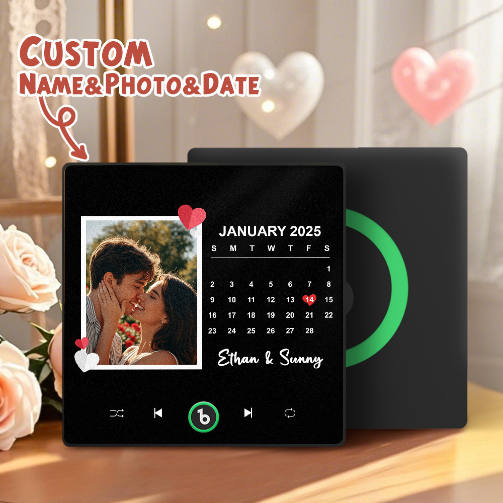 New 4.0 Upgrade Custom Music Fridge Magnet Colorful Frame Album Fridge Magnet Can Play Songs Gift for Couple Can Upload Your Music