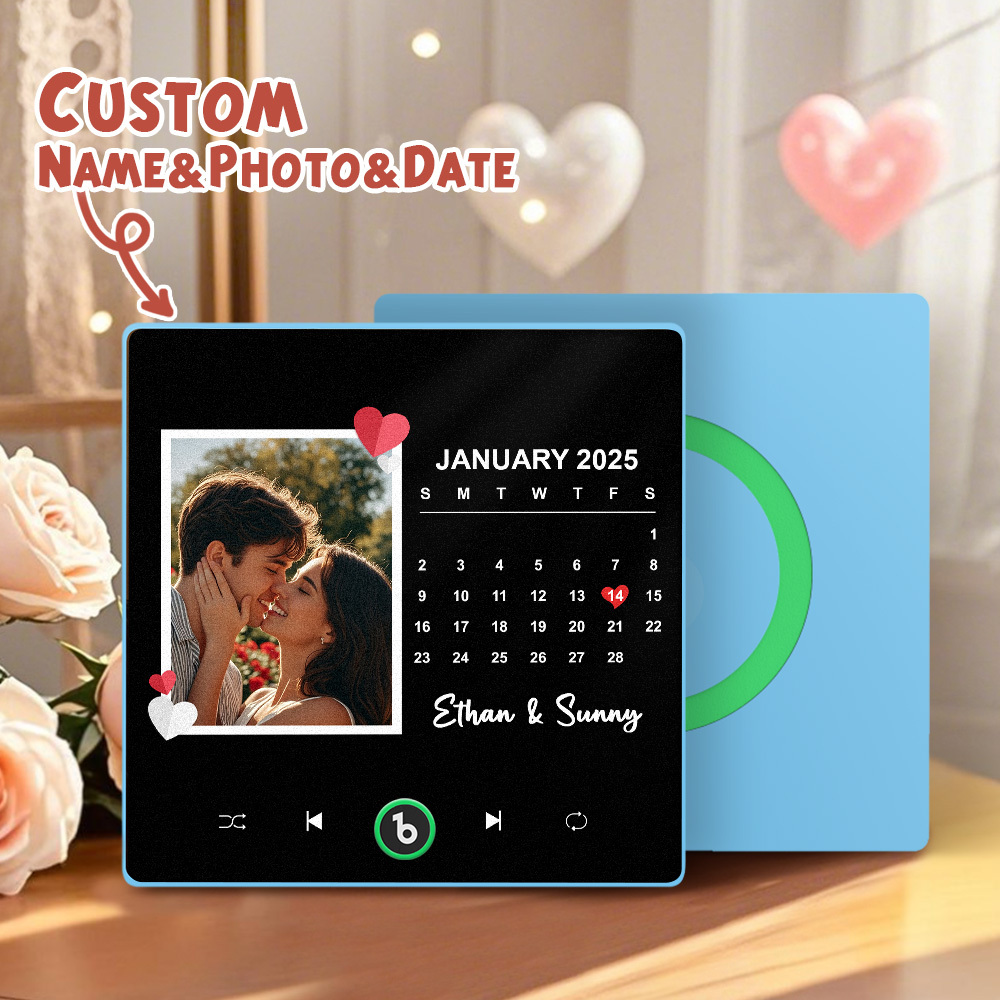 New 4.0 Upgrade Custom Music Fridge Magnet Colorful Frame Album Fridge Magnet Can Play Songs Gift for Couple Can Upload Your Music