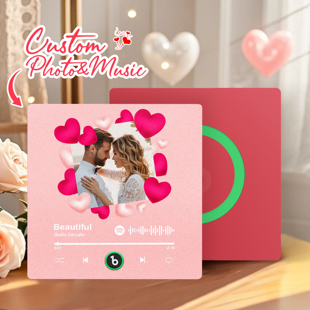 Custom couple Photo Fridge Magnets Personalized First Dance Song Magnets Can Play Music Customizable Picture Fridge Magnets Anniversary Home Decor for Wife Husband Valentine's Day Gifts