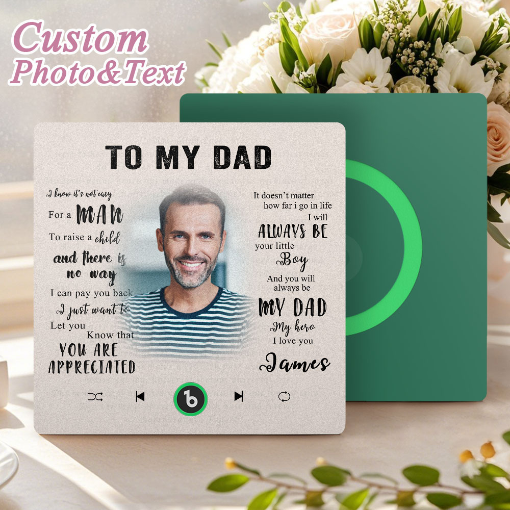 Custom Music Fridge Magnet New 4.0 Upgrade Personalized Photo and Name Music Wall Photo Sticker To My Father/Mother/Friend/Daughter/Son/Wife/Husband - 