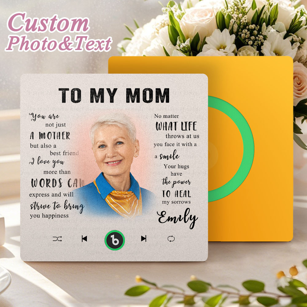 Custom Music Fridge Magnet New 4.0 Upgrade Personalized Photo and Name Music Wall Photo Sticker To My Father/Mother/Friend/Daughter/Son/Wife/Husband - 