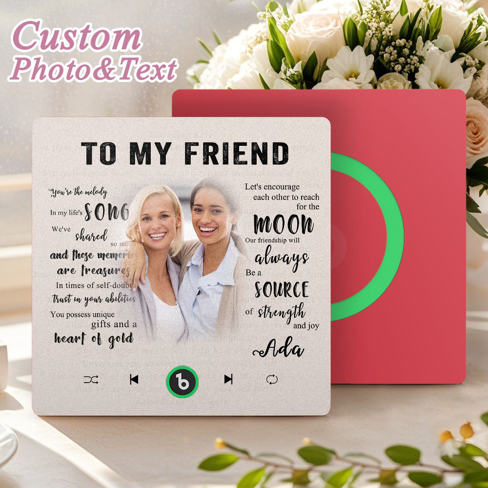 Custom Music Fridge Magnet New 4.0 Upgrade Personalized Photo and Name Music Wall Photo Sticker To My Father/Mother/Friend/Daughter/Son/Wife/Husband - 