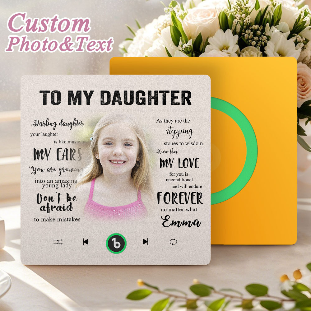 Custom Music Fridge Magnet New 4.0 Upgrade Personalized Photo and Name Music Wall Photo Sticker To My Father/Mother/Friend/Daughter/Son/Wife/Husband - 