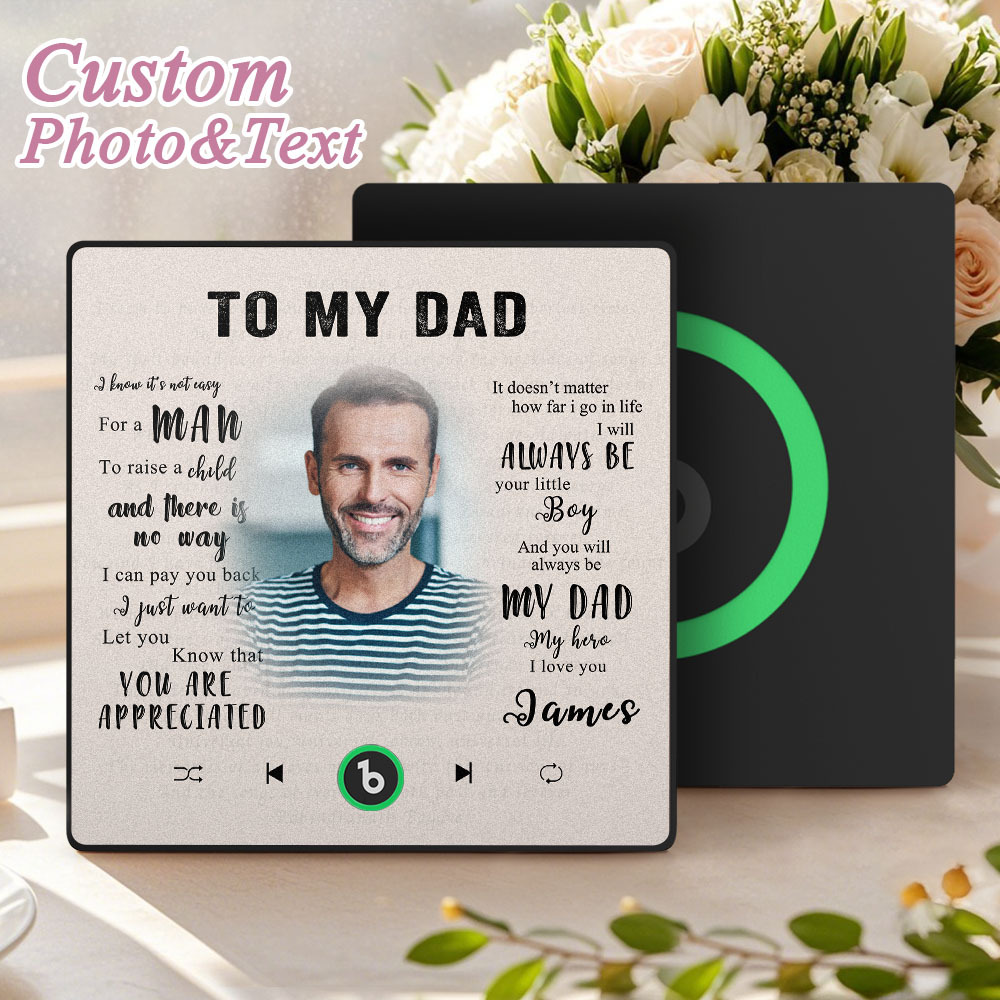 Custom Music Fridge Magnet New 4.0 Upgrade Personalized Photo and Name Music Wall Photo Sticker To My Father/Mother/Friend/Daughter/Son/Wife/Husband - 
