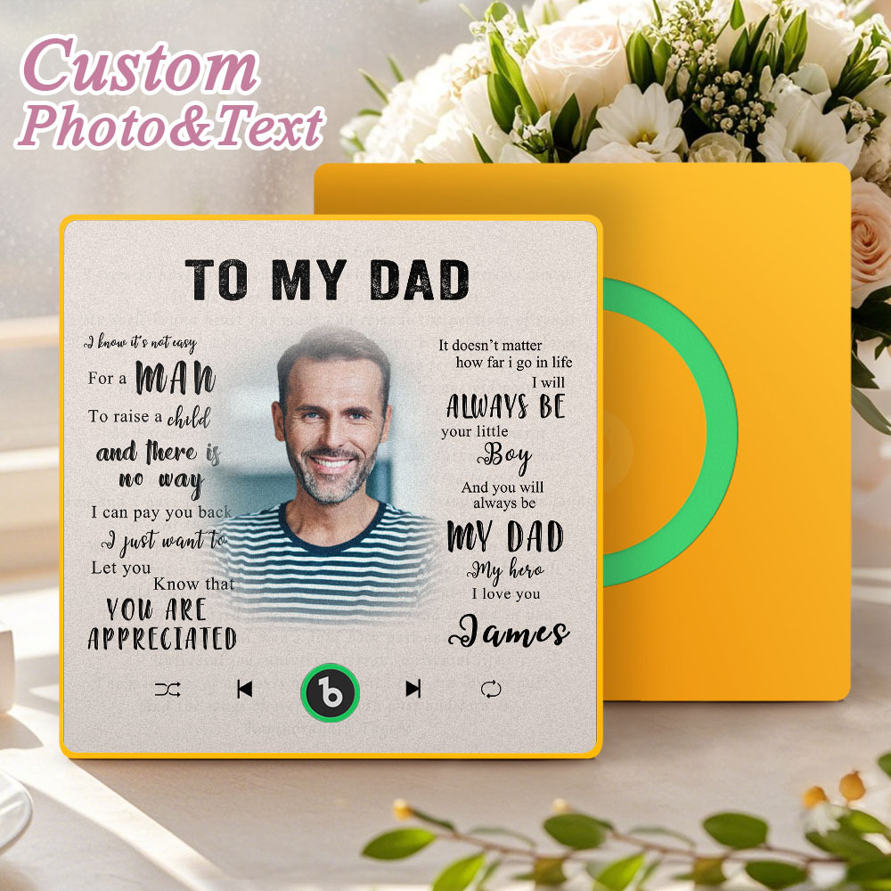 Custom Music Fridge Magnet New 4.0 Upgrade Personalized Photo and Name Music Wall Photo Sticker To My Father/Mother/Friend/Daughter/Son/Wife/Husband - 