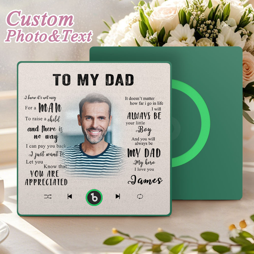 Custom Music Fridge Magnet New 4.0 Upgrade Personalized Photo and Name Music Wall Photo Sticker To My Father/Mother/Friend/Daughter/Son/Wife/Husband - 