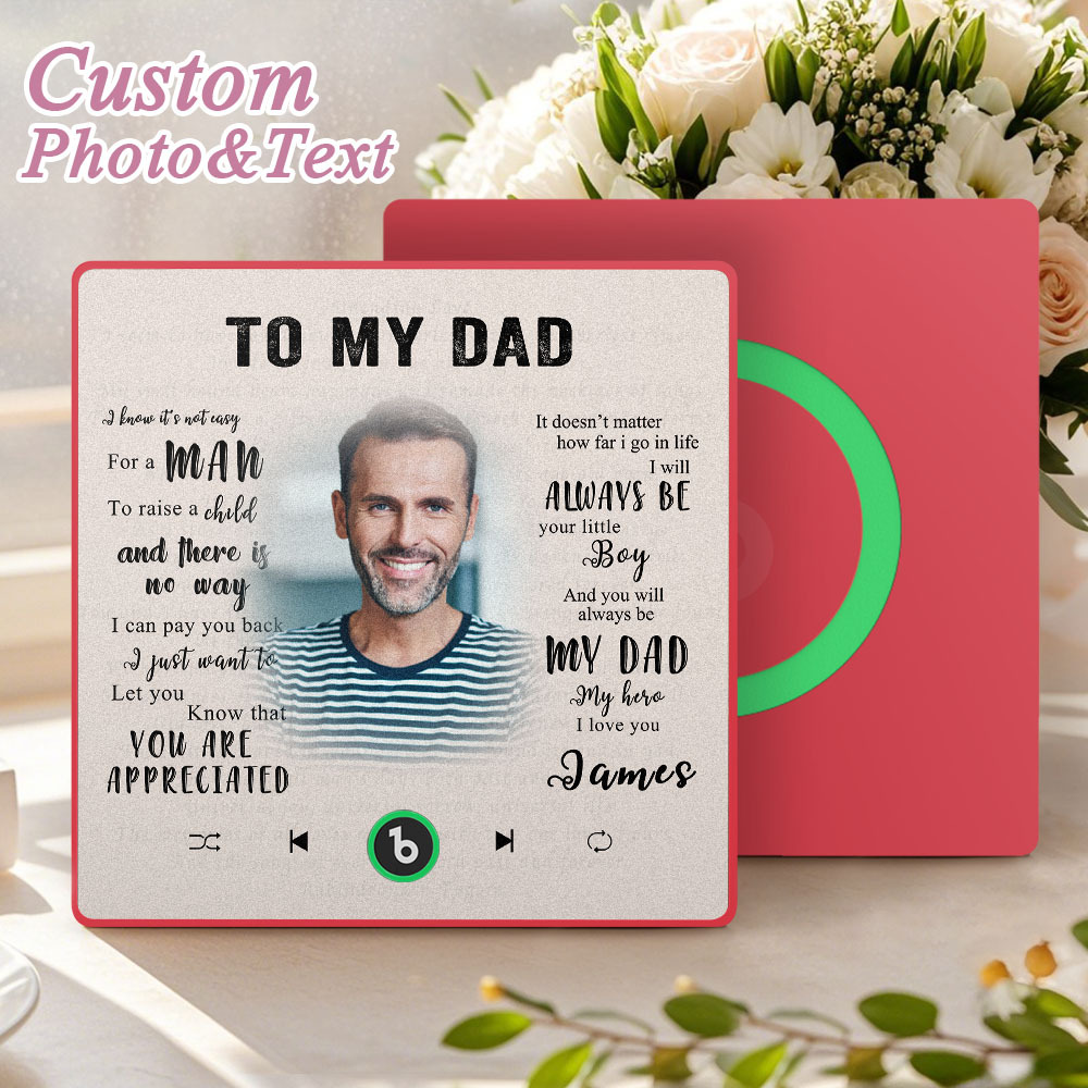 Custom Music Fridge Magnet New 4.0 Upgrade Personalized Photo and Name Music Wall Photo Sticker To My Father/Mother/Friend/Daughter/Son/Wife/Husband - 