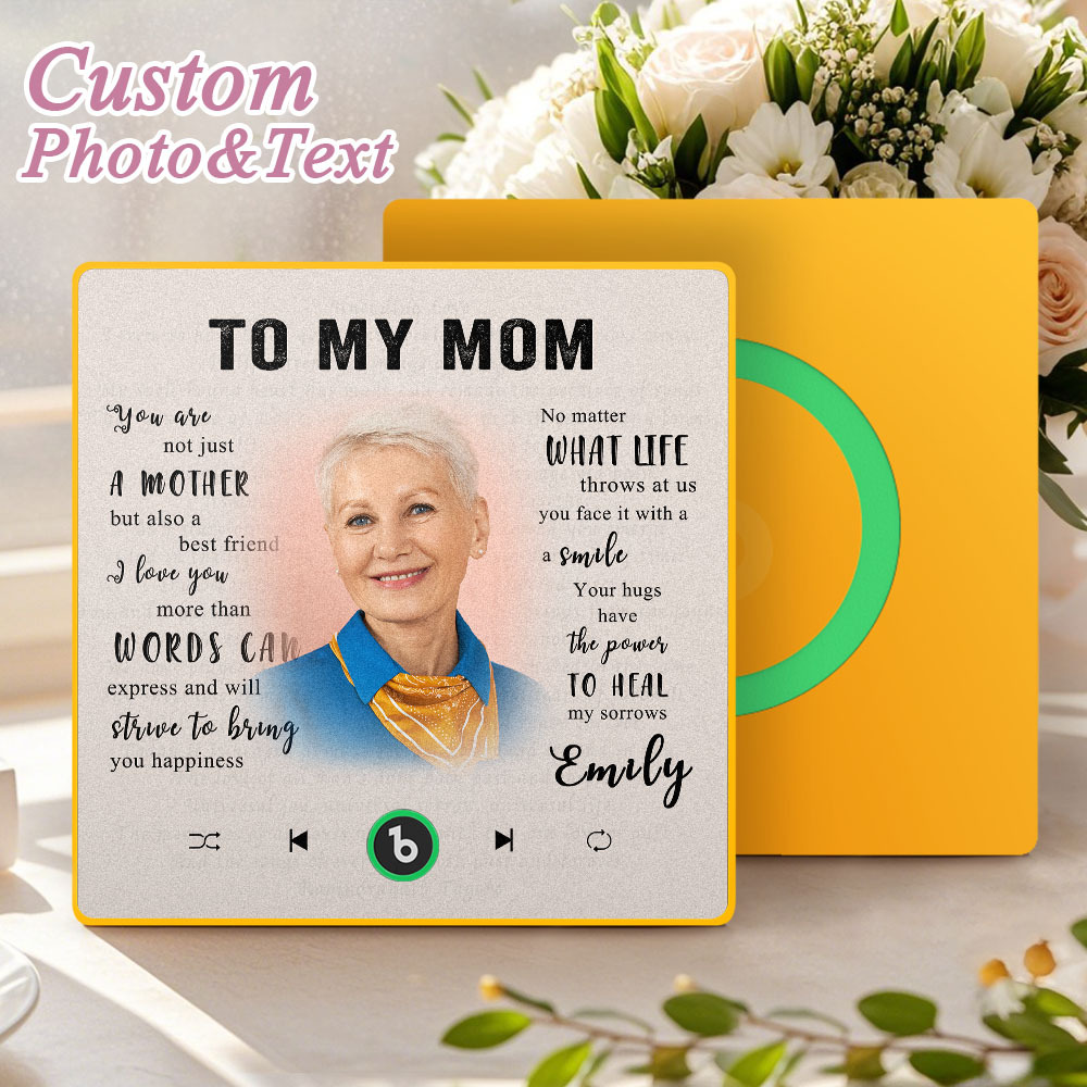 Custom Music Fridge Magnet New 4.0 Upgrade Personalized Photo and Name Music Wall Photo Sticker To My Father/Mother/Friend/Daughter/Son/Wife/Husband - 