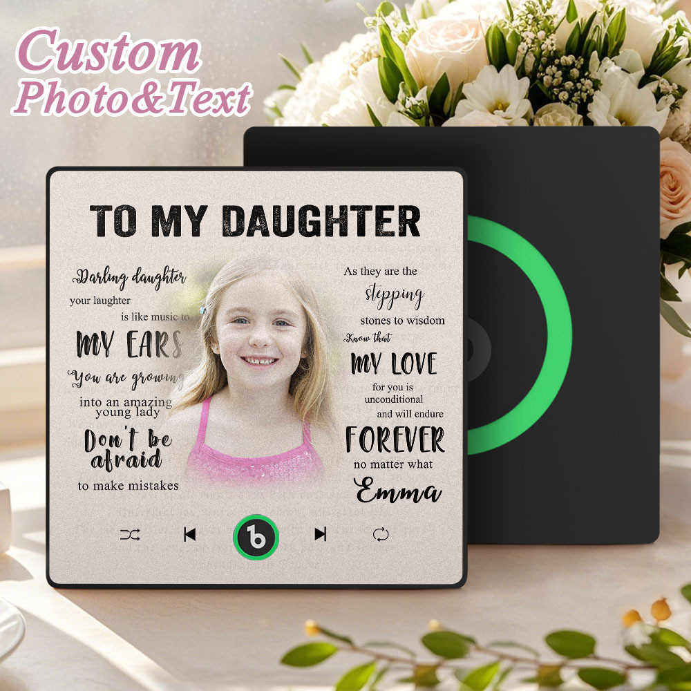 Custom Music Fridge Magnet New 4.0 Upgrade Personalized Photo and Name Music Wall Photo Sticker To My Father/Mother/Friend/Daughter/Son/Wife/Husband - 