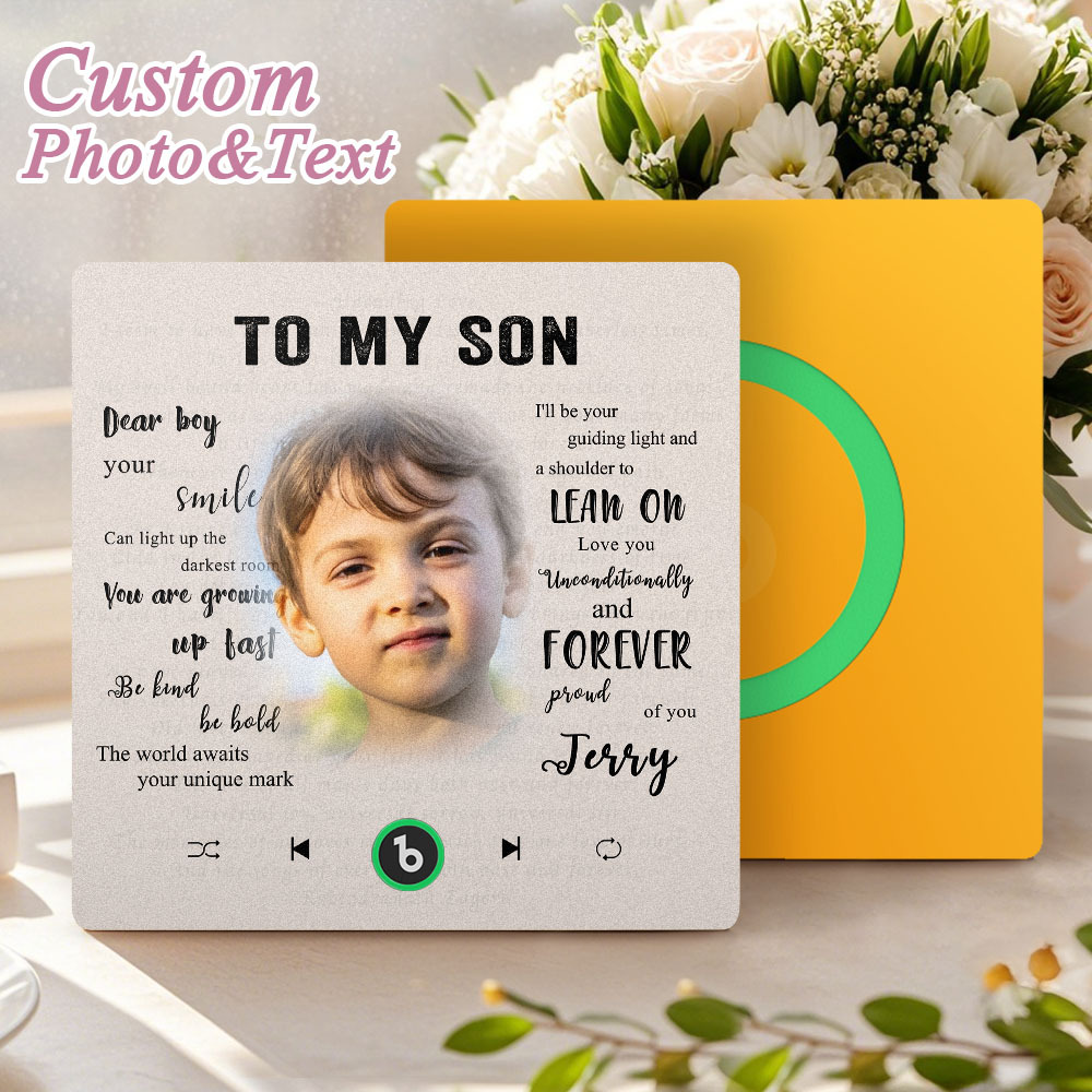 Custom Music Fridge Magnet New 4.0 Upgrade Personalized Photo and Name Music Wall Photo Sticker To My Father/Mother/Friend/Daughter/Son/Wife/Husband - 