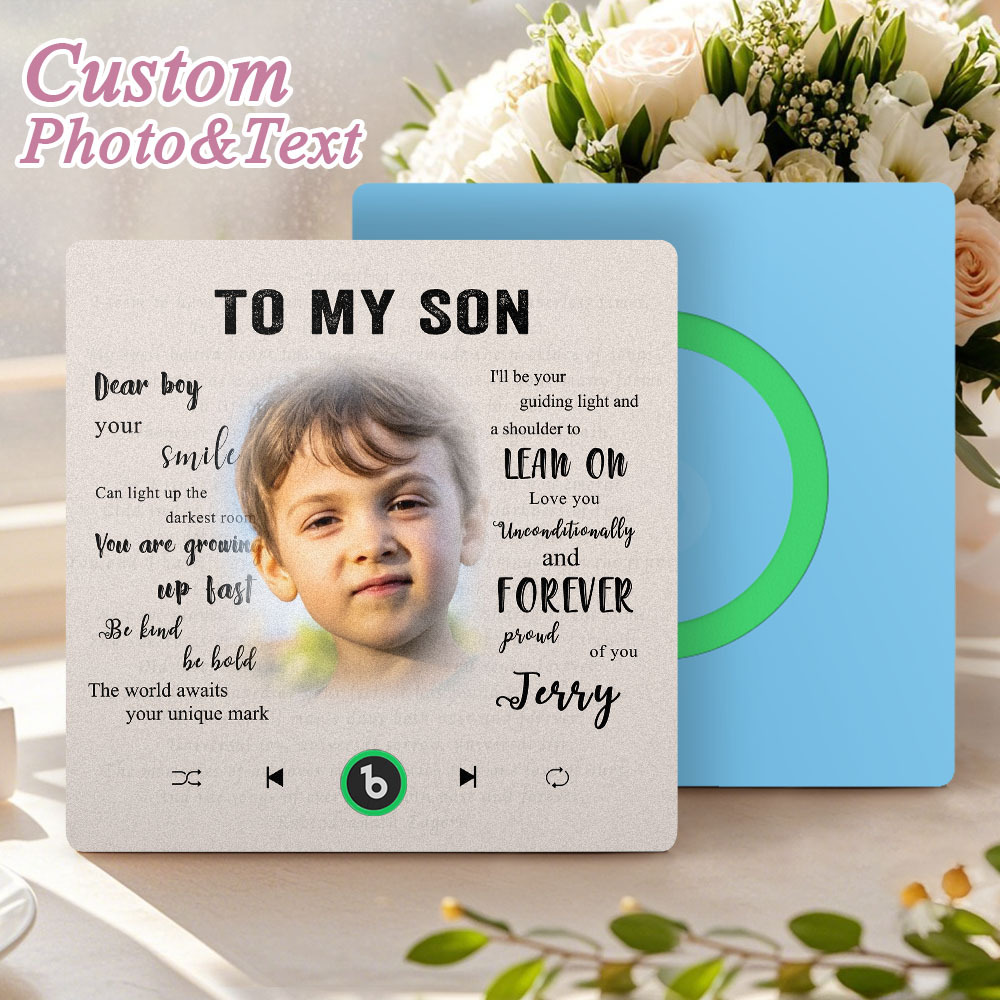 Custom Music Fridge Magnet New 4.0 Upgrade Personalized Photo and Name Music Wall Photo Sticker To My Father/Mother/Friend/Daughter/Son/Wife/Husband - 