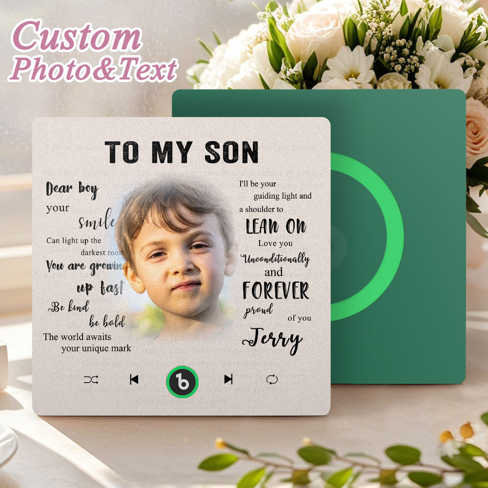 Custom Music Fridge Magnet New 4.0 Upgrade Personalized Photo and Name Music Wall Photo Sticker To My Father/Mother/Friend/Daughter/Son/Wife/Husband - 
