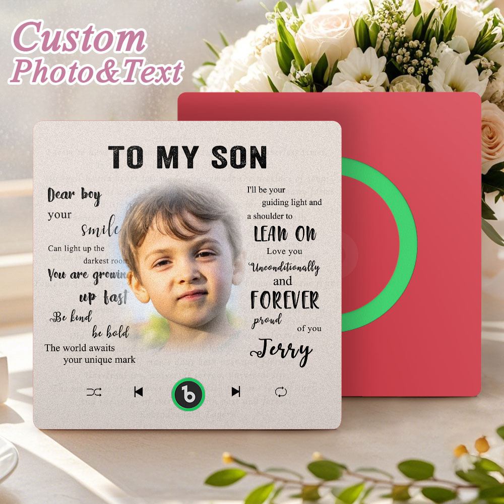 Custom Music Fridge Magnet New 4.0 Upgrade Personalized Photo and Name Music Wall Photo Sticker To My Father/Mother/Friend/Daughter/Son/Wife/Husband - 