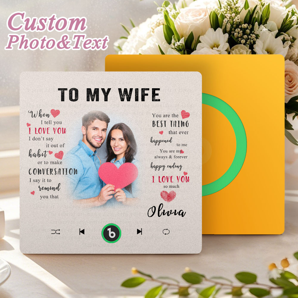 Custom Music Fridge Magnet New 4.0 Upgrade Personalized Photo and Name Music Wall Photo Sticker To My Father/Mother/Friend/Daughter/Son/Wife/Husband - 