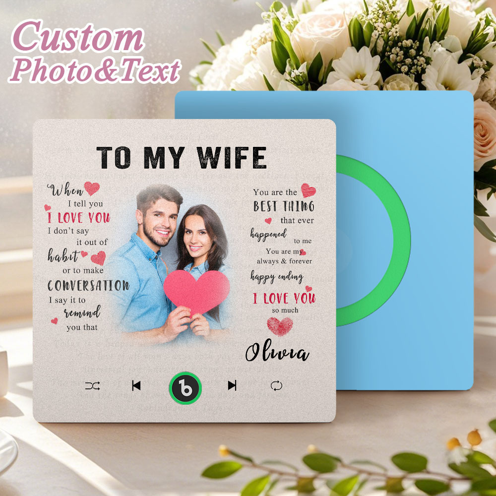 Custom Music Fridge Magnet New 4.0 Upgrade Personalized Photo and Name Music Wall Photo Sticker To My Father/Mother/Friend/Daughter/Son/Wife/Husband - 