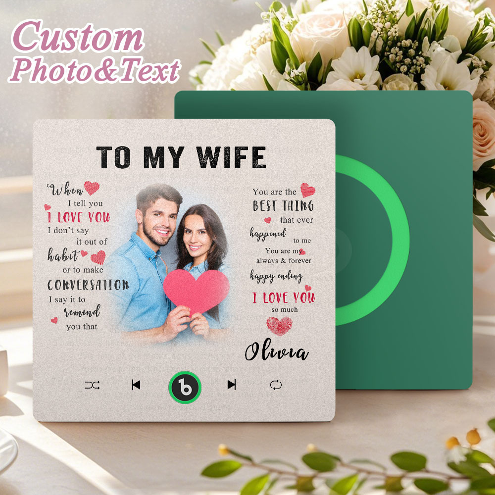 Custom Music Fridge Magnet New 4.0 Upgrade Personalized Photo and Name Music Wall Photo Sticker To My Father/Mother/Friend/Daughter/Son/Wife/Husband - 