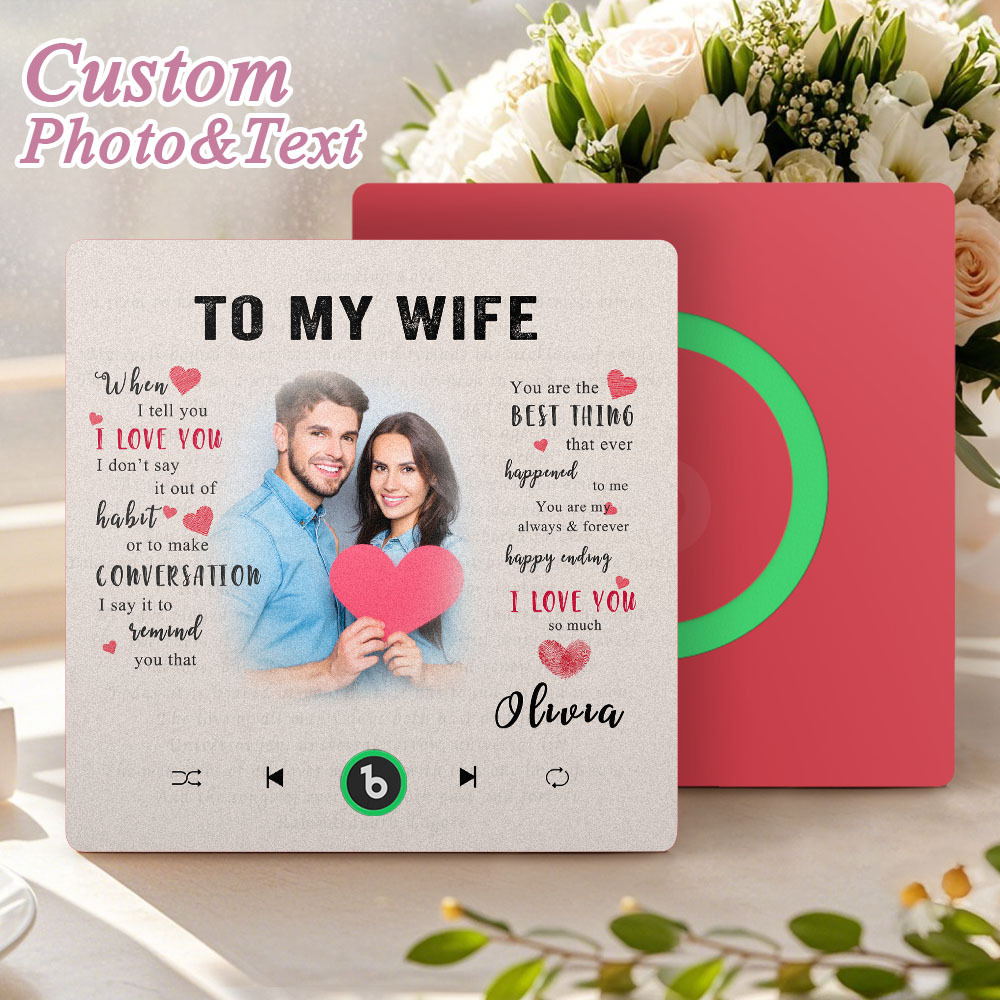 Custom Music Fridge Magnet New 4.0 Upgrade Personalized Photo and Name Music Wall Photo Sticker To My Father/Mother/Friend/Daughter/Son/Wife/Husband - 