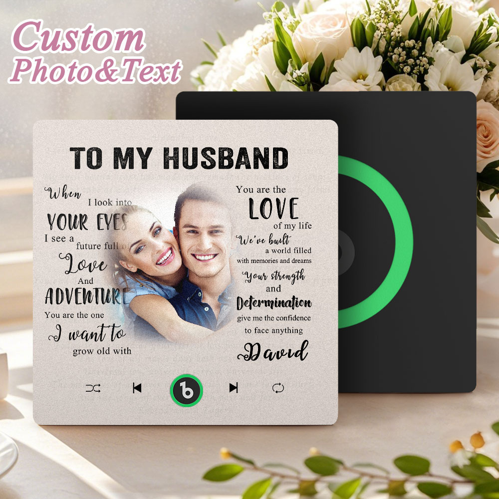 Custom Music Fridge Magnet New 4.0 Upgrade Personalized Photo and Name Music Wall Photo Sticker To My Father/Mother/Friend/Daughter/Son/Wife/Husband - 