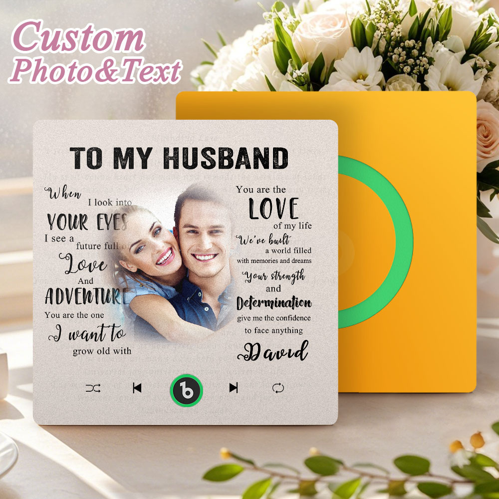 Custom Music Fridge Magnet New 4.0 Upgrade Personalized Photo and Name Music Wall Photo Sticker To My Father/Mother/Friend/Daughter/Son/Wife/Husband - 