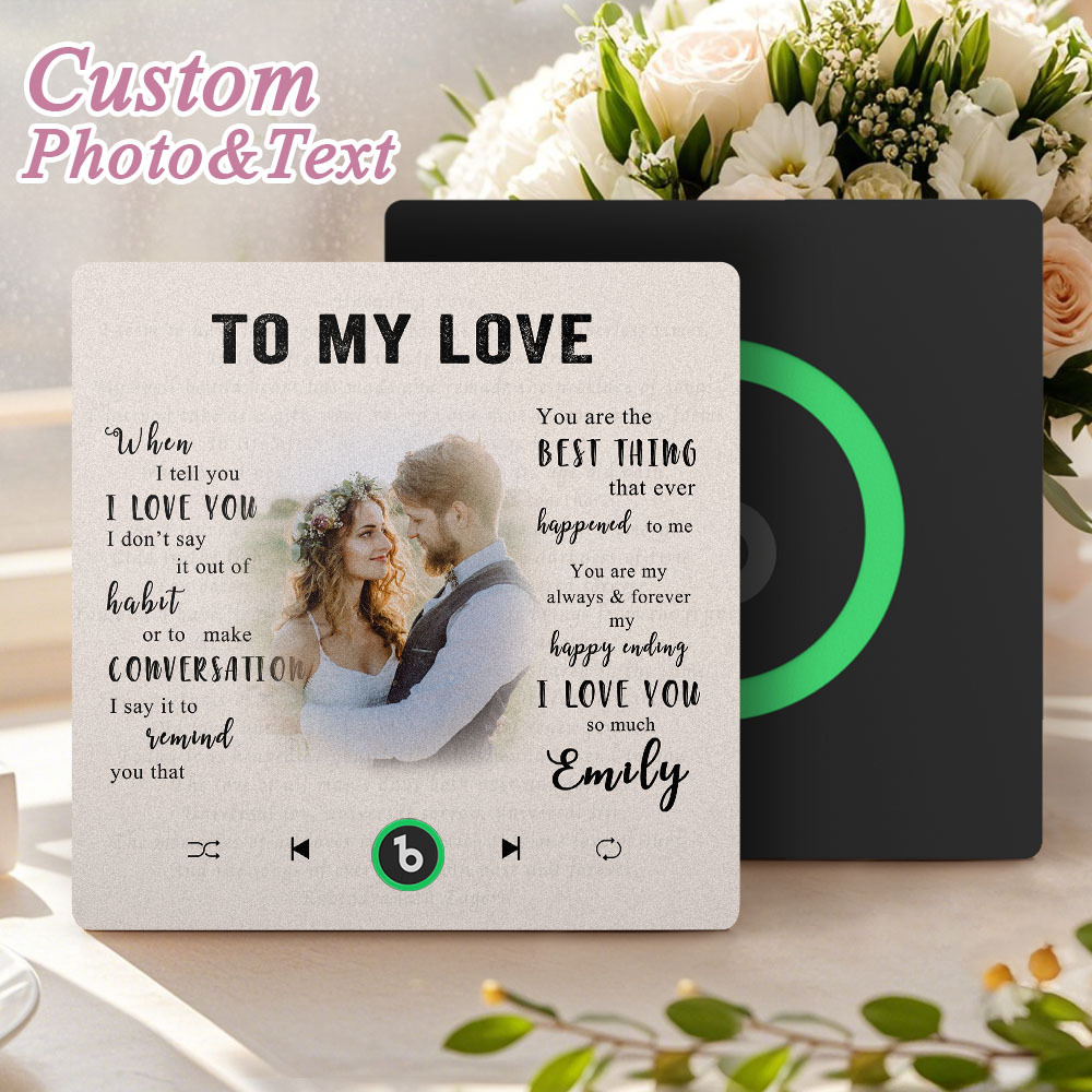 Custom Music Fridge Magnet New 4.0 Upgrade Personalized Photo and Name Music Wall Photo Sticker To My Father/Mother/Friend/Daughter/Son/Wife/Husband - 