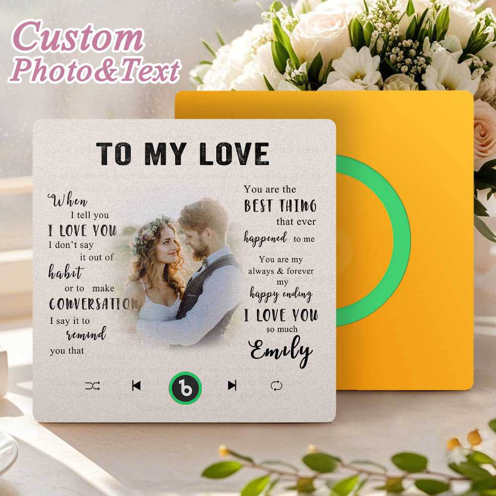 Custom Music Fridge Magnet New 4.0 Upgrade Personalized Photo and Name Music Wall Photo Sticker To My Father/Mother/Friend/Daughter/Son/Wife/Husband - 