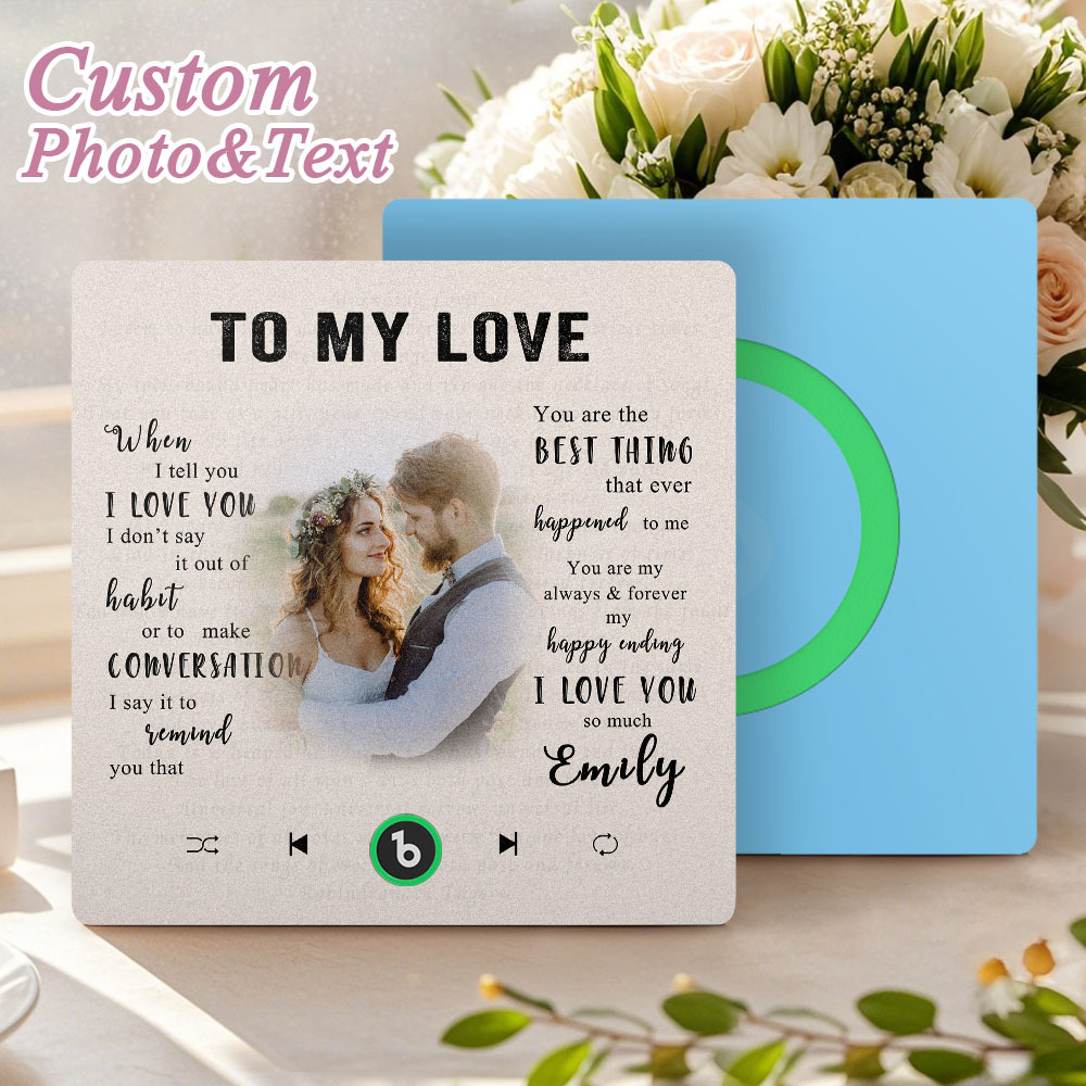 Custom Music Fridge Magnet New 4.0 Upgrade Personalized Photo and Name Music Wall Photo Sticker To My Father/Mother/Friend/Daughter/Son/Wife/Husband - 