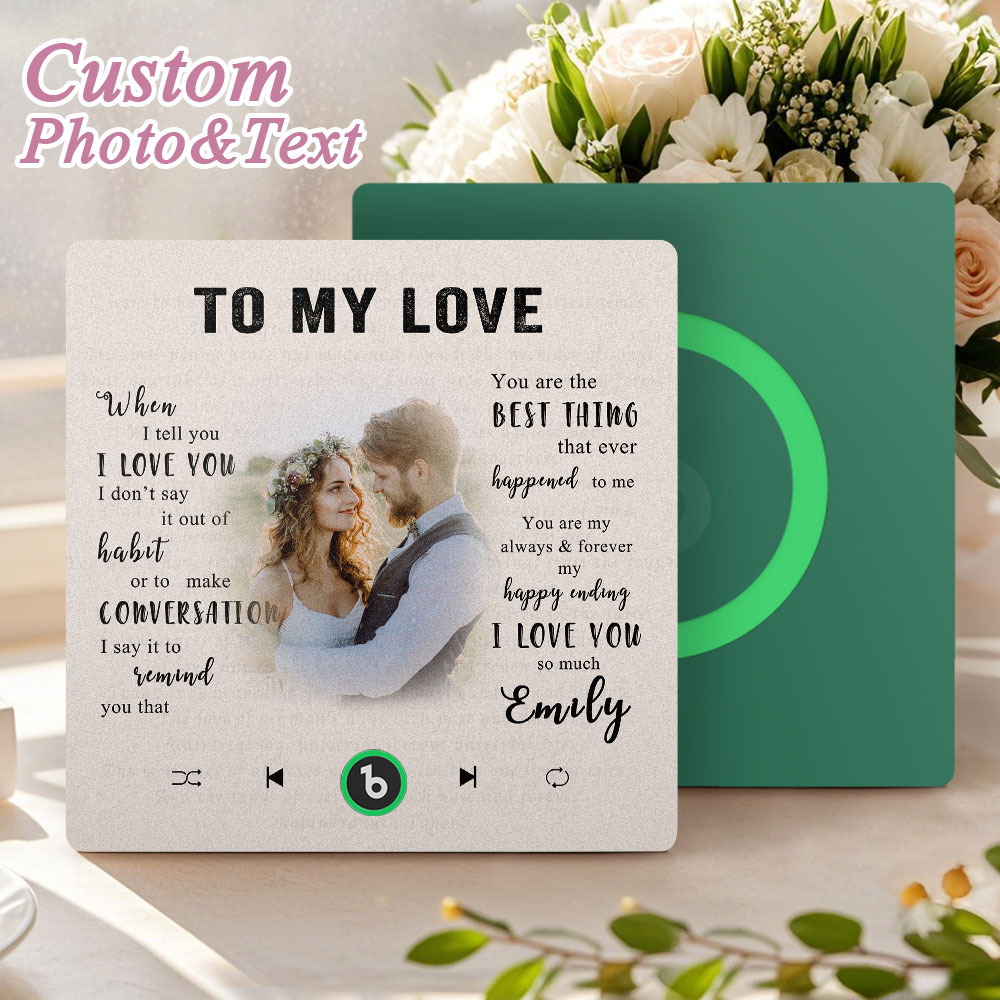 Custom Music Fridge Magnet New 4.0 Upgrade Personalized Photo and Name Music Wall Photo Sticker To My Father/Mother/Friend/Daughter/Son/Wife/Husband - 