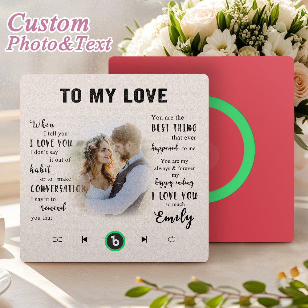 Custom Music Fridge Magnet New 4.0 Upgrade Personalized Photo and Name Music Wall Photo Sticker To My Father/Mother/Friend/Daughter/Son/Wife/Husband - 