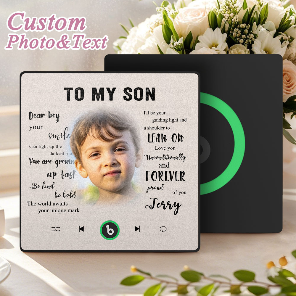 Custom Music Fridge Magnet New 4.0 Upgrade Personalized Photo and Name Music Wall Photo Sticker To My Father/Mother/Friend/Daughter/Son/Wife/Husband - 