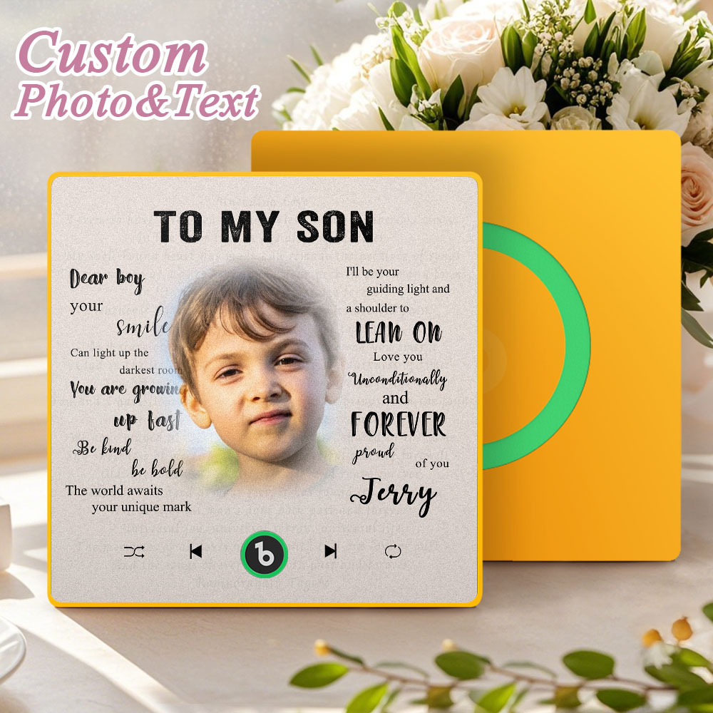 Custom Music Fridge Magnet New 4.0 Upgrade Personalized Photo and Name Music Wall Photo Sticker To My Father/Mother/Friend/Daughter/Son/Wife/Husband - 