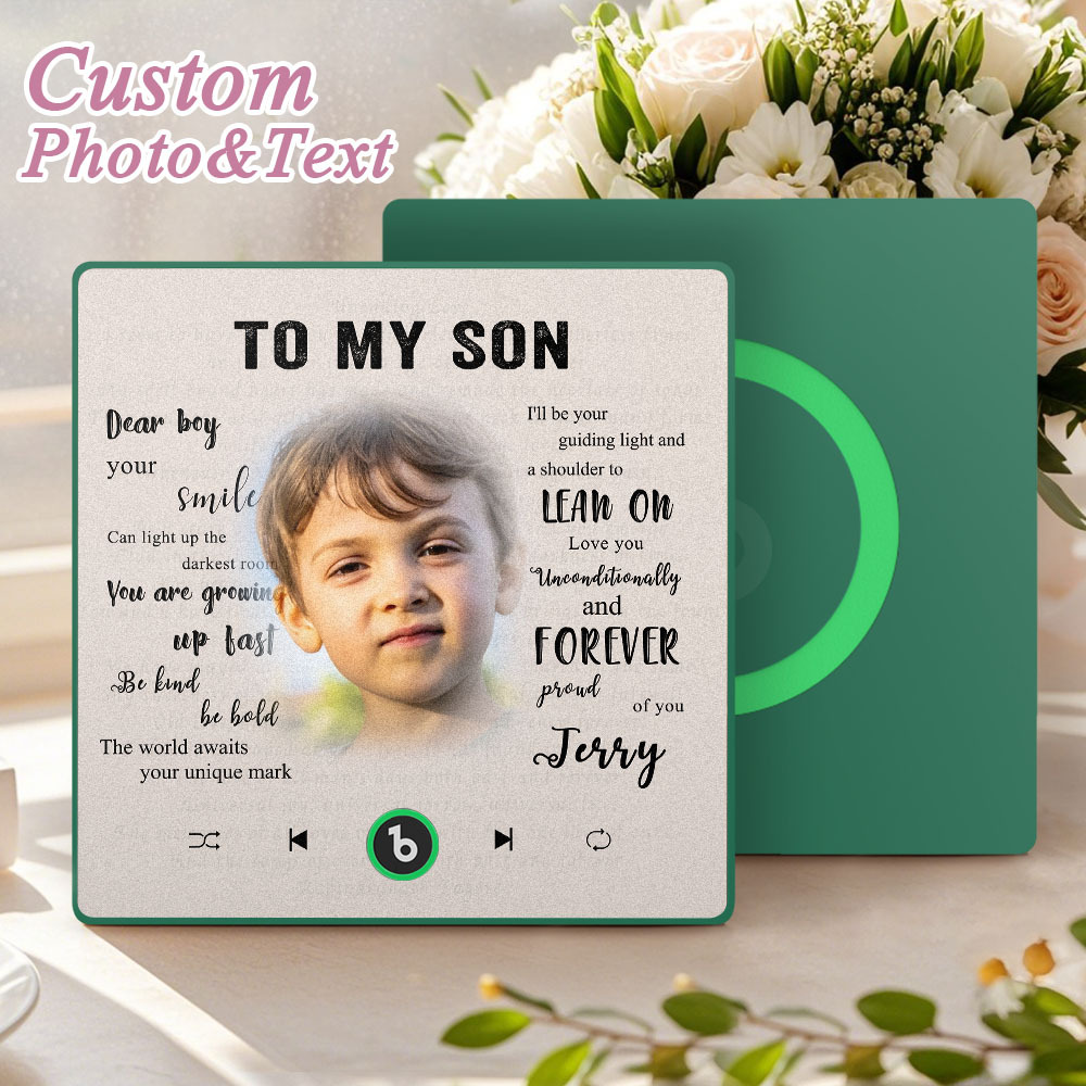 Custom Music Fridge Magnet New 4.0 Upgrade Personalized Photo and Name Music Wall Photo Sticker To My Father/Mother/Friend/Daughter/Son/Wife/Husband - 
