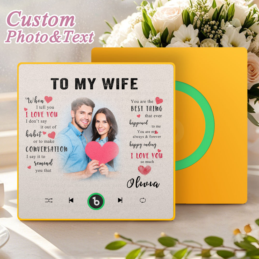 Custom Music Fridge Magnet New 4.0 Upgrade Personalized Photo and Name Music Wall Photo Sticker To My Father/Mother/Friend/Daughter/Son/Wife/Husband - 